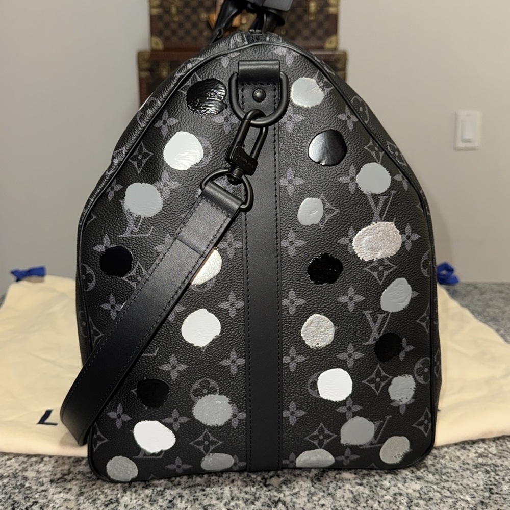 Louis Vuitton kusama eclipse monogram dots keepall 55 Travel duffle Bag suitcase - Picture 5 of 16